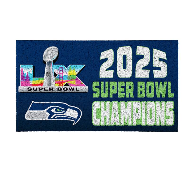 28 in. x 16 in. Seattle Seahawks Super Bowl 60 Turf Door Mat - Champions