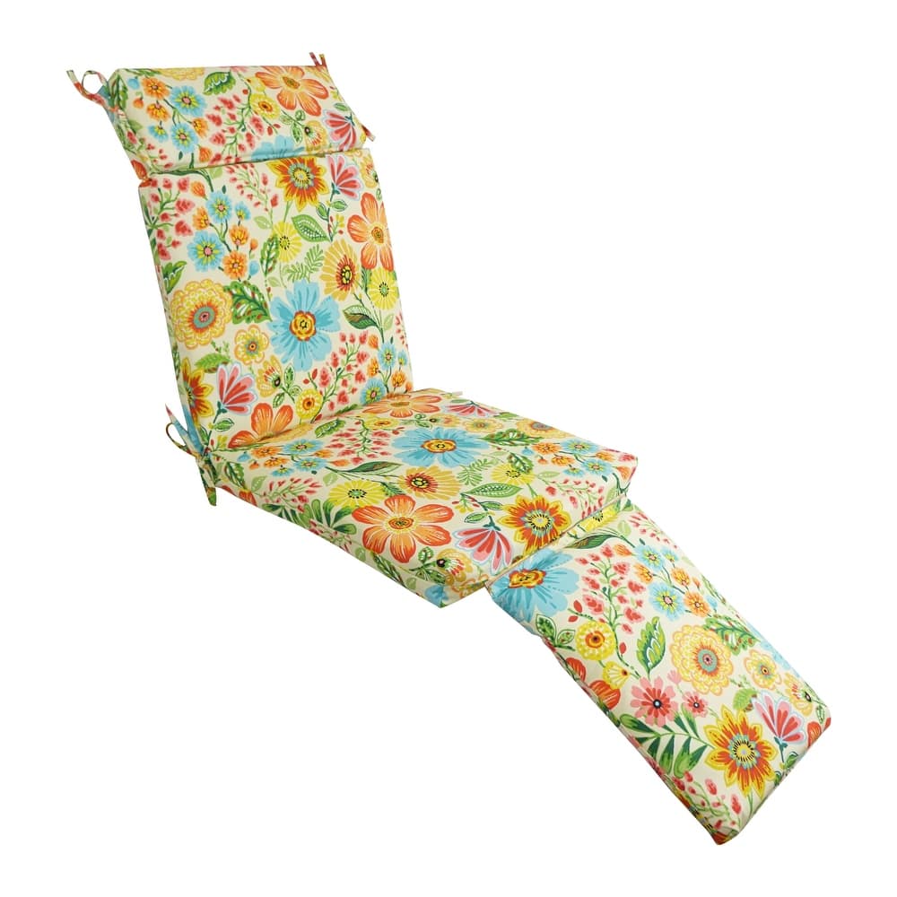 Blazing Needles Steamer Deck Outdoor Lounger Cushion - 72 x 20
