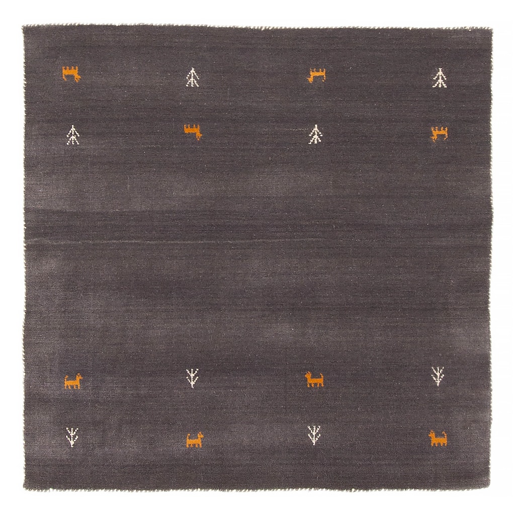 Kashkuli Gabbeh Grey Rug 3'9" x 3'10" - 3'9 x 3'10