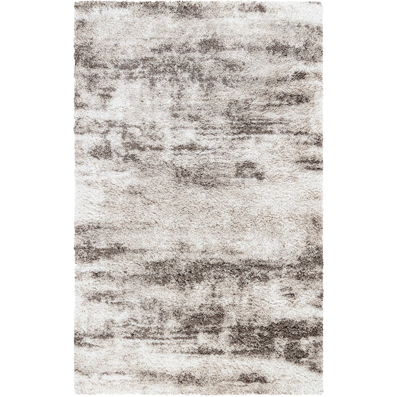 Noori Rug Lux Madison Abstract 2-Inch Shag Area Rug - 6'6" x 9'6" - Beige/Brown