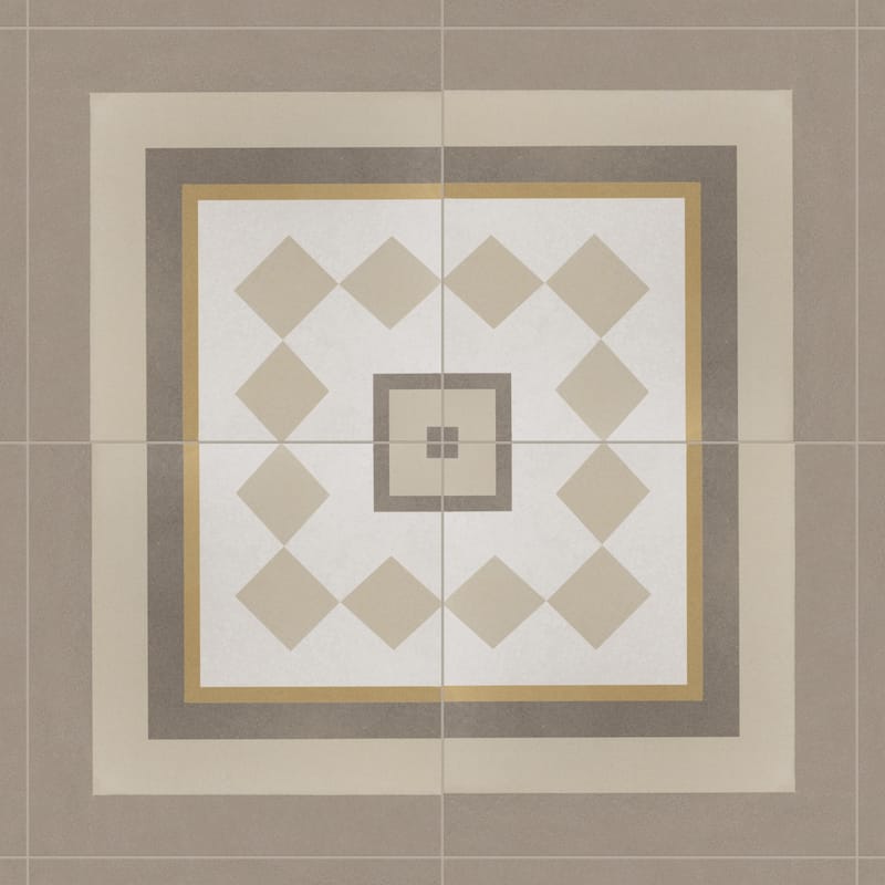 Merola Tile Caprice Loire Encaustic 7.86" x 7.86" Porcelain Floor and Wall Corner Tile - (1 Tile)
