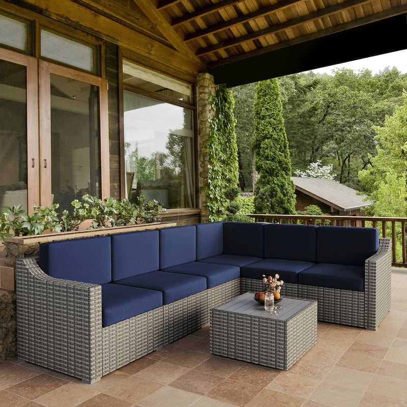 7 Piece Patio Sectional Conversation Set
