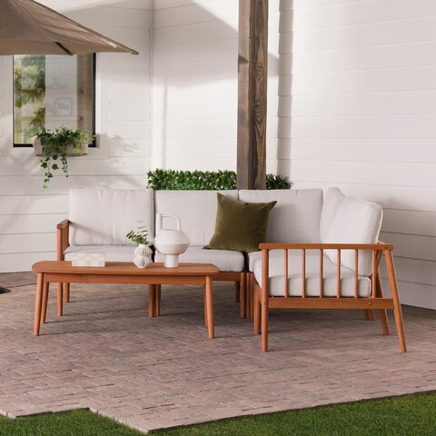 Middlebrook Solid Wood Spindle 5-Piece Sectional and Coffee Table