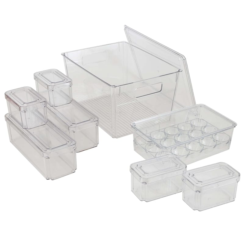 Kitchen Details Set of 8 Clear Refrigerator Organizers - 8 Piece