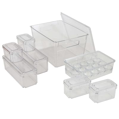 Kitchen Details Set of 8 Clear Refrigerator Organizers - 8 Piece