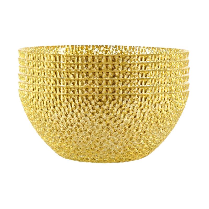 Glass Bowls with Pebble Pattern Perfect for Casual Meals or Festive Gatherings