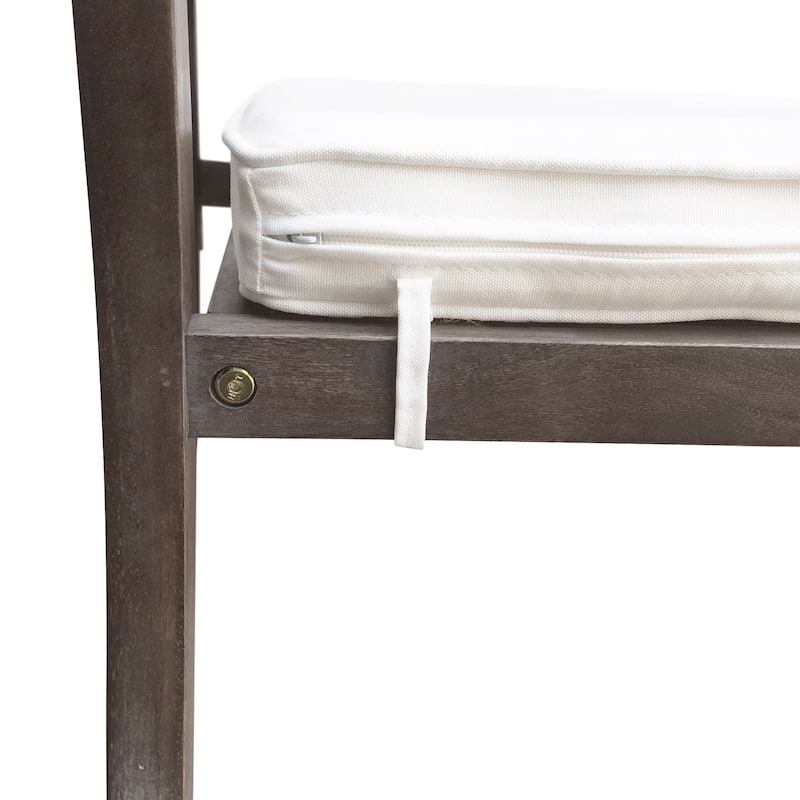 7 Pieces Acacia Wood Outdoor Dining Set with Cushions,Modern 6 Chairs and 1 Large Table, Dining Furniture Set