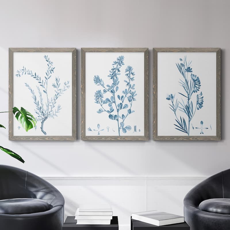 Antique Botanical in Blue VII-Premium Framed Canvas - Ready to Hang - Multi-Color