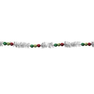 Beaded Tinsel Christmas Garlands - 5.5' x 1.5" - Unlit - Set of 6