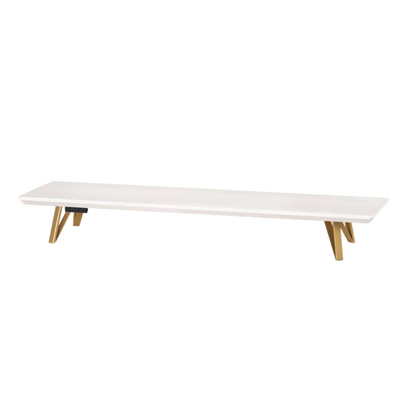 Jani Wood Monitor Stand Riser Desk - Ergonomic Design Stand, Desktop Organizer Table for Home, Office Workspace, Gaming Desk