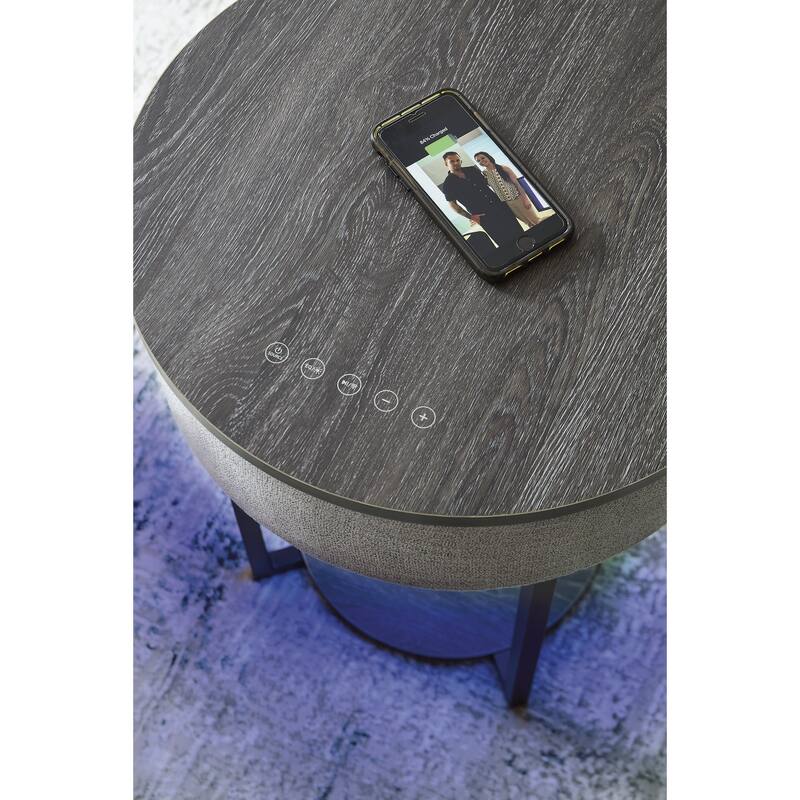 Signature Design by Ashley Sethlen Gray/Black Accent Table - 18"W x 18"D x 22"H