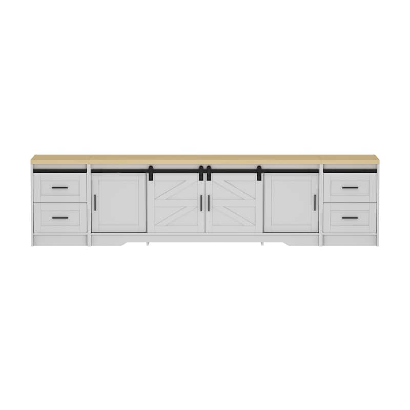 Rustic - Modern Sliding Door TV Stand: Style and Function Combined