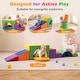 preview thumbnail 9 of 8, Gymax 7PCS Soft Foam Climbing Blocks Set w/Slide & Tunnel Waterproof &