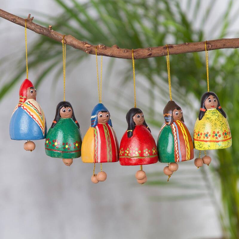 Handmade Ceramic ornaments, Enchanting Bells (Peru)