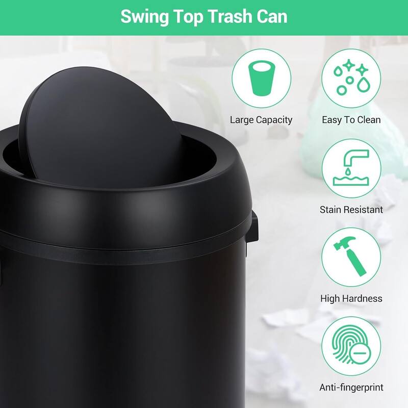 17 Gallon Commercial Stainless Steel Trash Can with Flip-Top