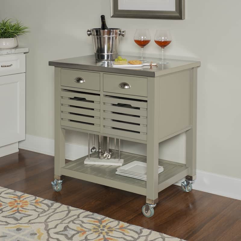 The Gray Barn White Squirrel Grey Wood Kitchen Cart