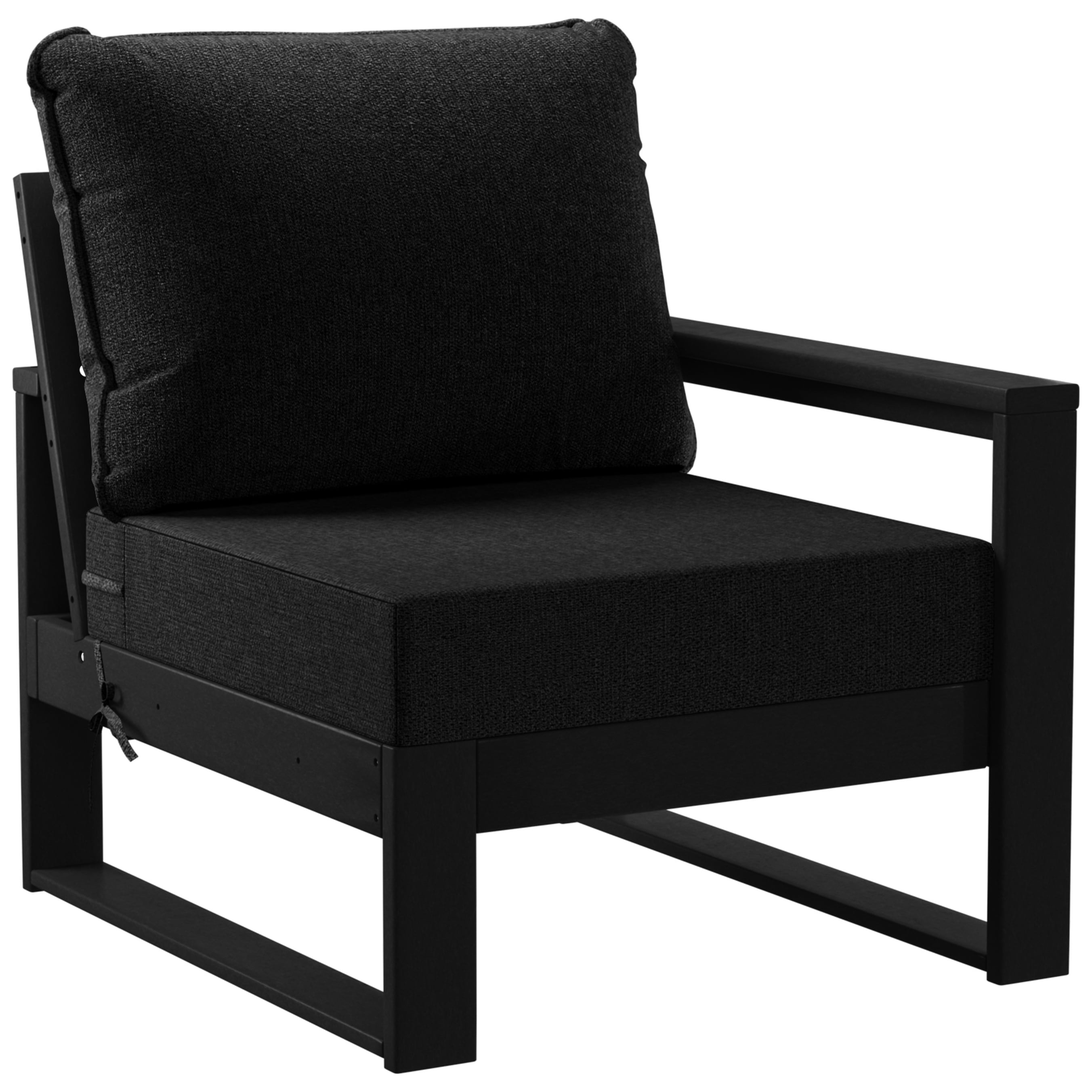 Endless Patio Deep Seating Right Arm Chair with Black Frame