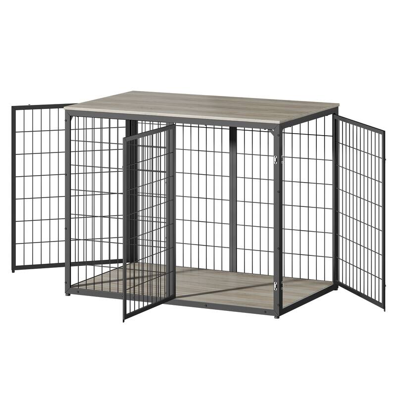 47" Dog Crate Dog Cage Furniture with 3 Doors,for Large & Medium Dogs
