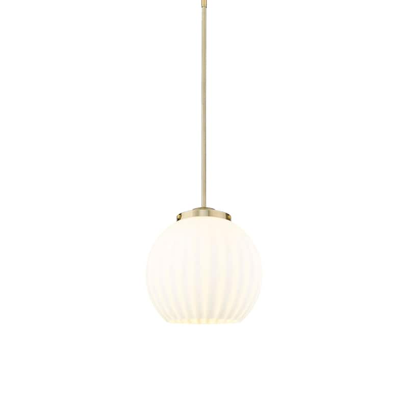 Innovations Lighting 221-1S-17-14 White Venetian Pendant White - Antique Brass
