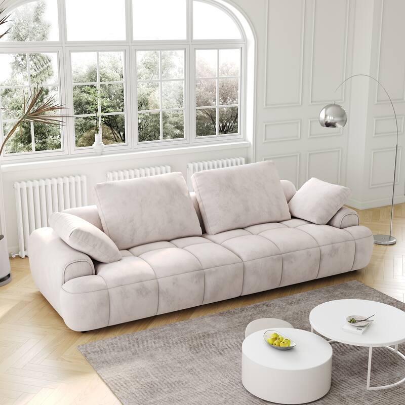 Modern Velvet 3-Seater Sofa - Soft Suede Couch with Durable Wood Frame, Ideal for Home or Office