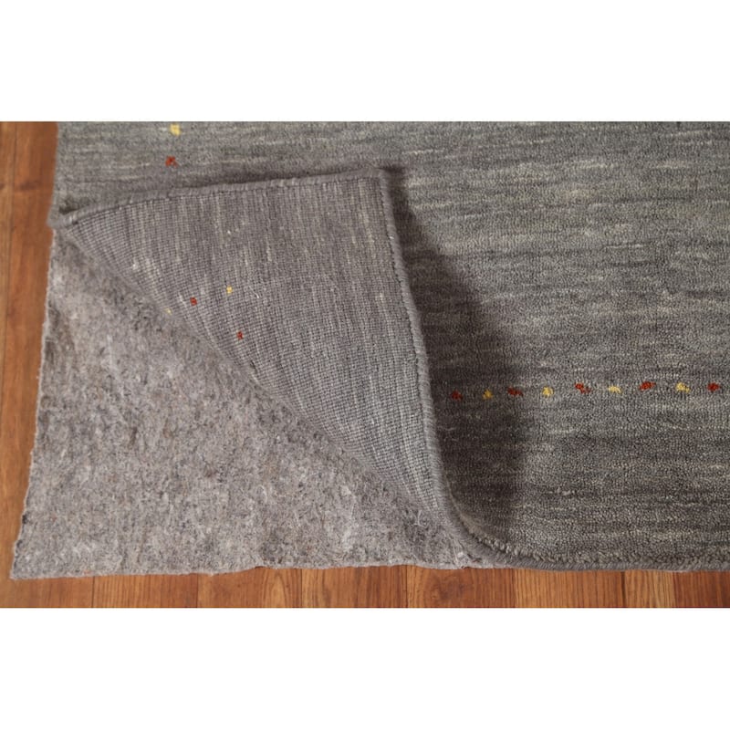 Gray Tribal Gabbeh Oriental Area Rug Handmade Wool Carpet - 3'11"x 5'10"