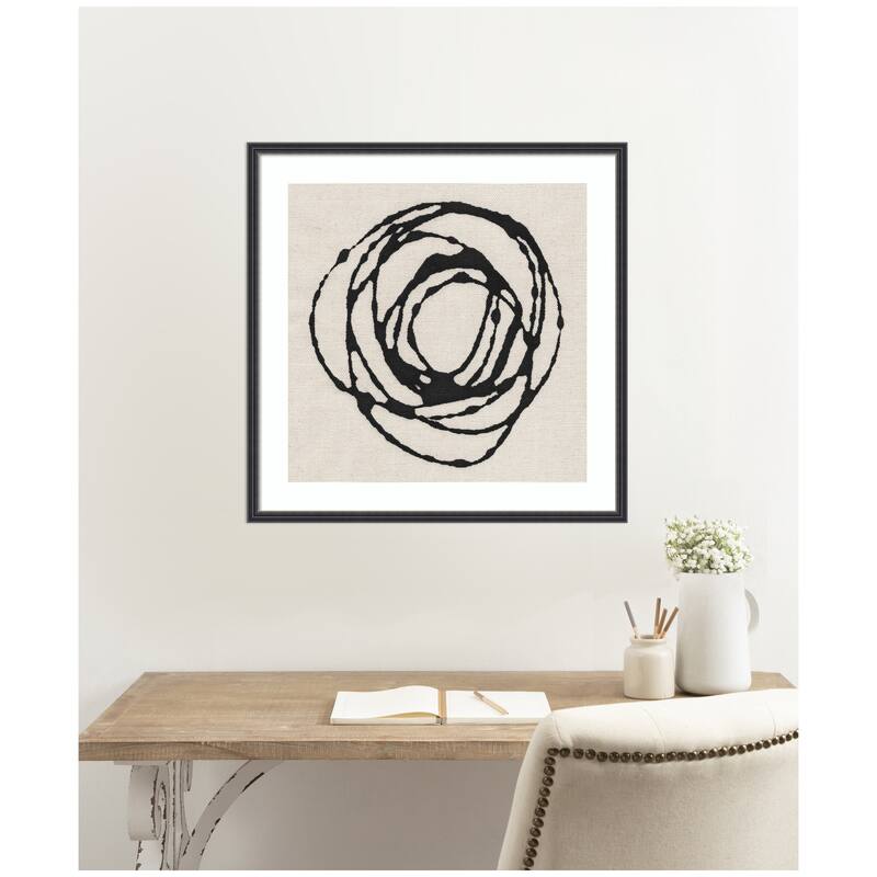 Kate and Laurel Framed Art Flowing Circle Abstract by The Creative Bunch Studio
