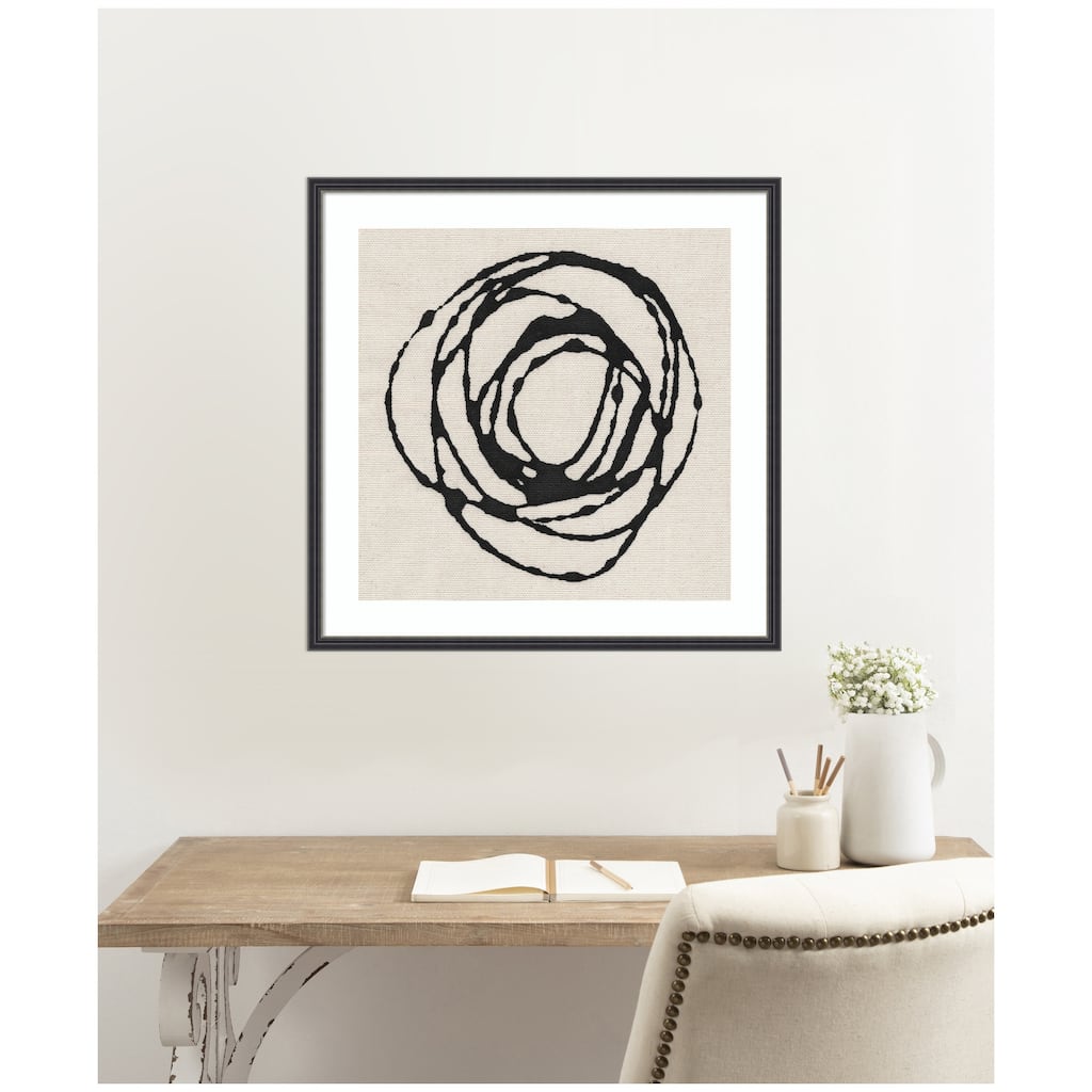 Kate and Laurel Framed Art Flowing Circle Abstract by The Creative Bunch Studio