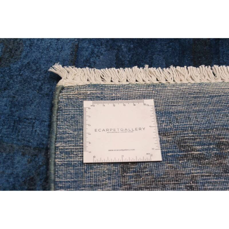 ECARPETGALLERY Hand-knotted Vibrance Navy Wool Rug - 9'0 x 12'0