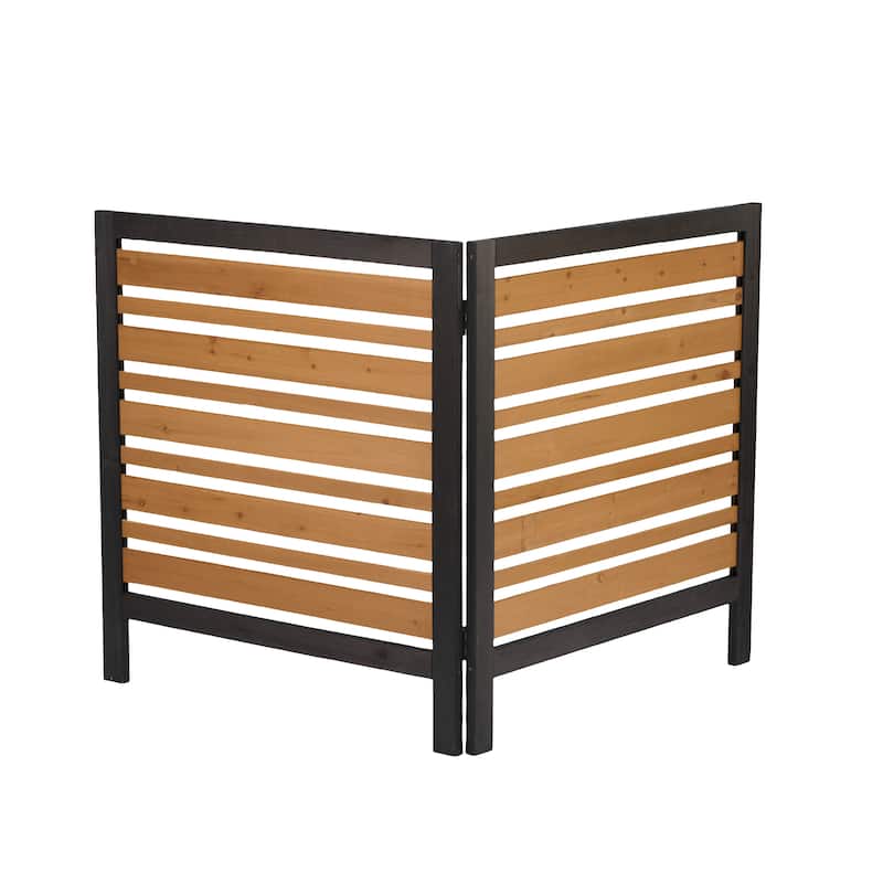 2-Panel Outdoor Air Conditioner Fence Screen, Outside Wood Privacy Fence, Backyard Garden Patio 38" W x 42" H