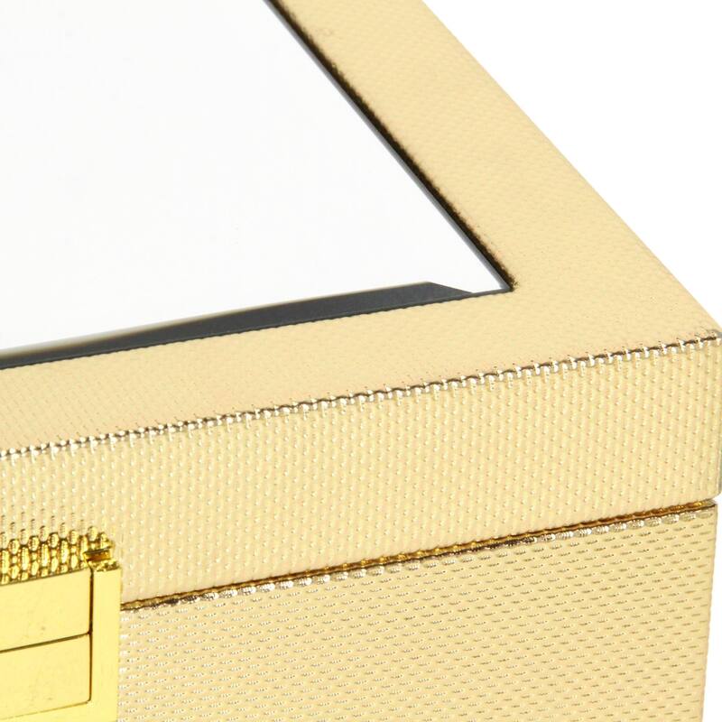 Woven Pattern Storage Box Set - 10.25" - Gold - Set of 2