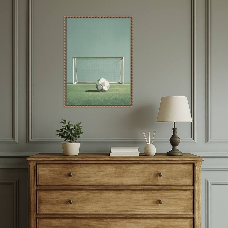 Soccer Goal by Andreas Magnusson (18 x 24 in.), Framed Canvas Wall Art Print