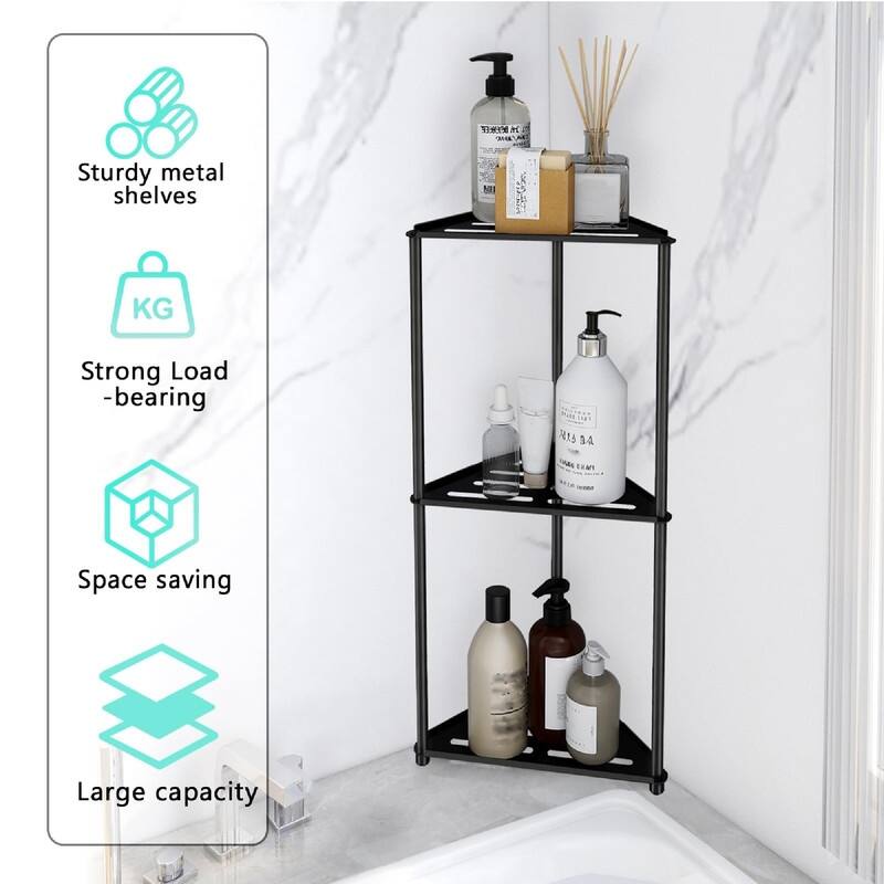 Standing Shower Caddy Corner - 11.42"D x 8.72"W x 22.83"H