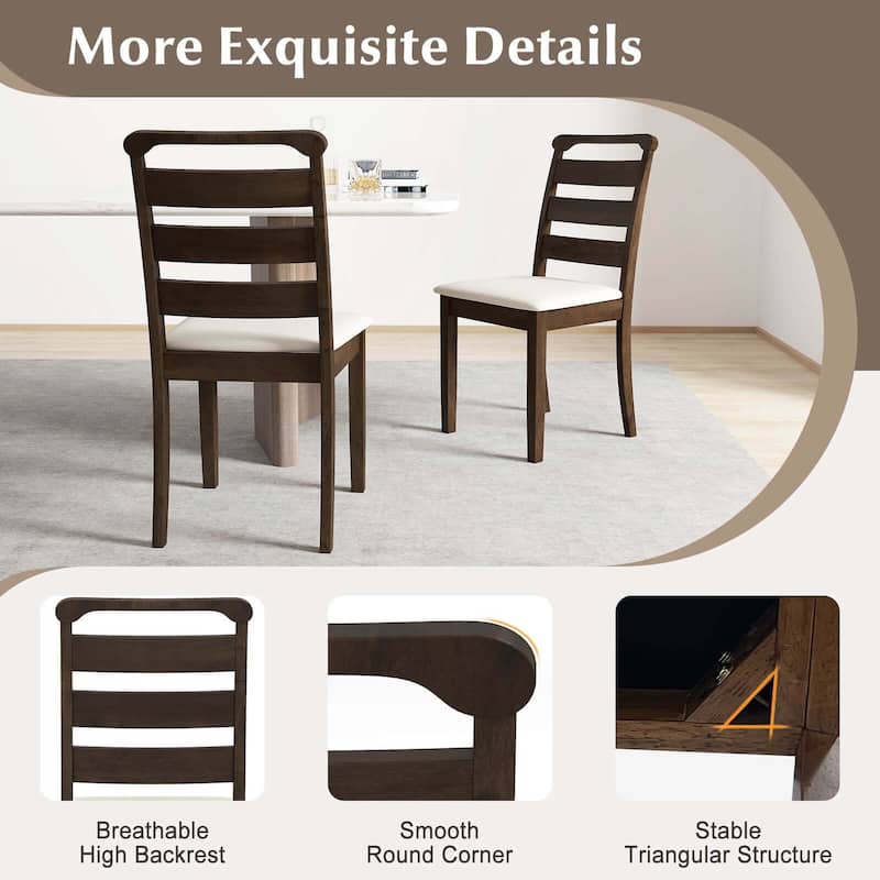 Costway Modern Dining Chair Set of 2/4 Upholstered Farmhouse Chairs