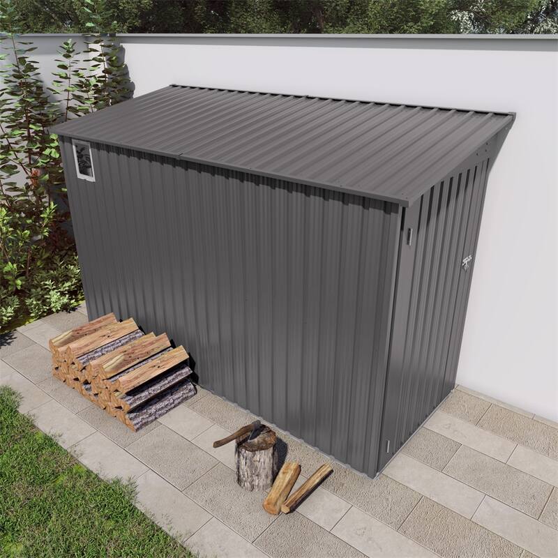 4 x 9 FT Outdoor Storage Shed,Garden Shed Tool House with Sloping Roof