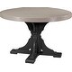 preview thumbnail 10 of 29, Poly Lumber Round Dining Table Set with 28" Benches Dining Height - Weatherwood & Black