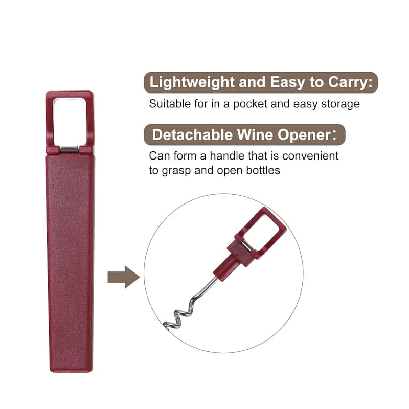 3Pcs Travel Corkscrew Pocket Corkscrew Portable Rectangle Wine Opener