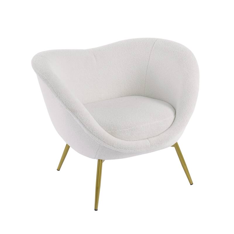 Lounge Chair for Bedroom with Gold Metal Legs