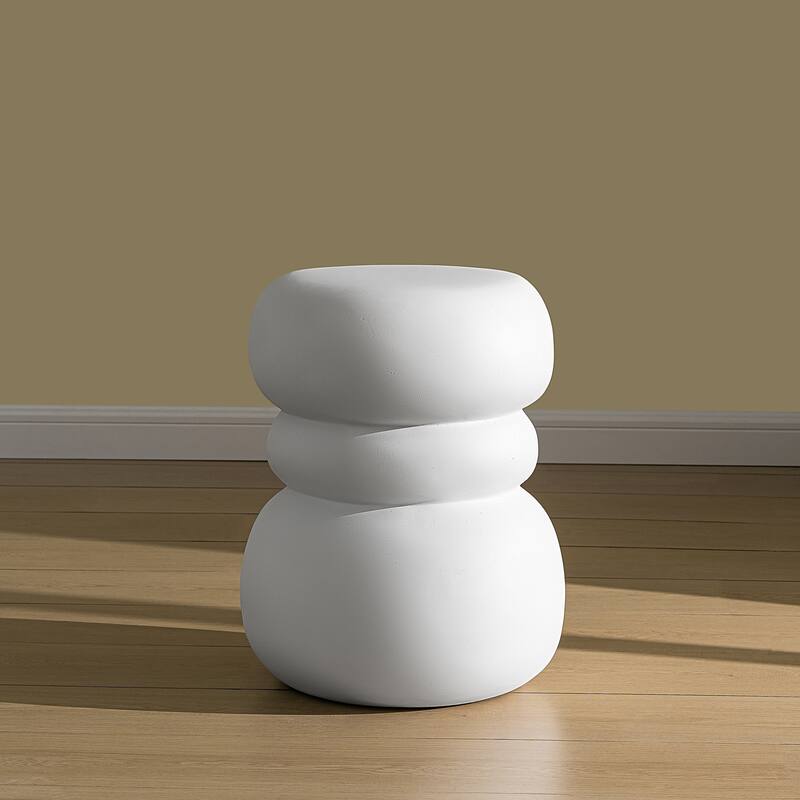 Round Concrete Side Table End Table