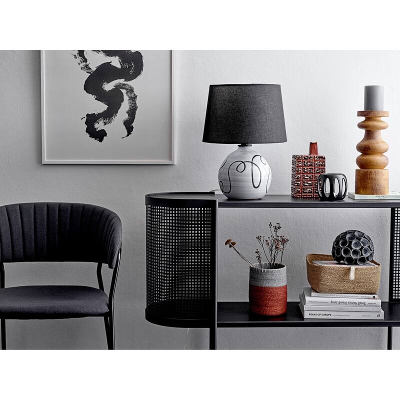 Metal Console Table with Shelf & Brass Finish Legs