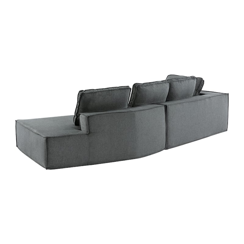 125" Stylish 4-Seater Chaise Lounge Sofa, Modern Indoor Sleeper for Cozy Living Room Relaxation