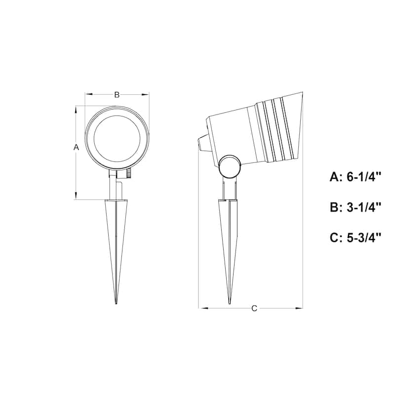 Low-Voltage Aluminum Black Outdoor Landscape Path Flood Light LED Clear Glass - 3.25-in W x 6.25-in H x 5.75-in D