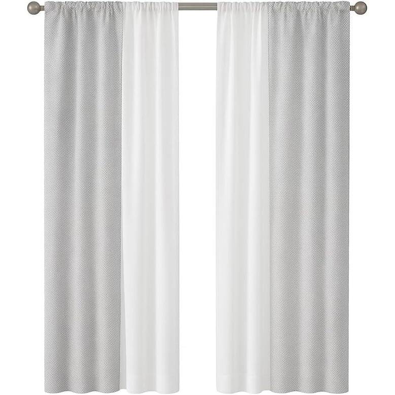 Sunclipse 4 Piece Sheer Curtain Panel Set - Silver