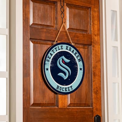 Seattle Kraken Wooden Door Decor Wall Sign - Multi-Color