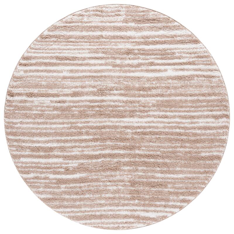SAFAVIEH Rumi Shag Rosalee Shag Rug - 6'7" Round - Ivory/Beige