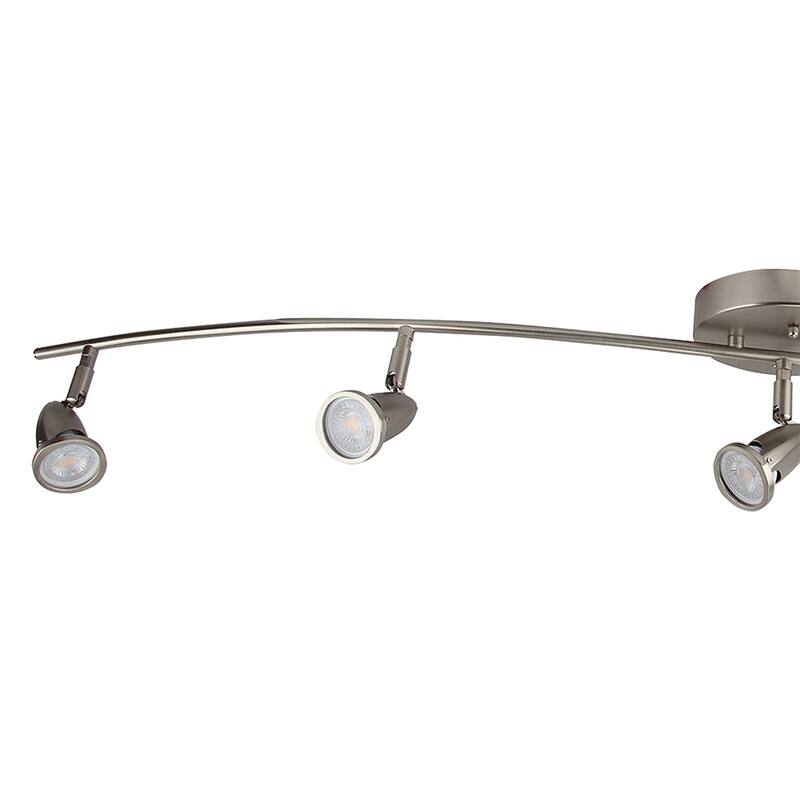 5 Light LED Flush Mount Ceiling and Wall light in Brushed Nickel