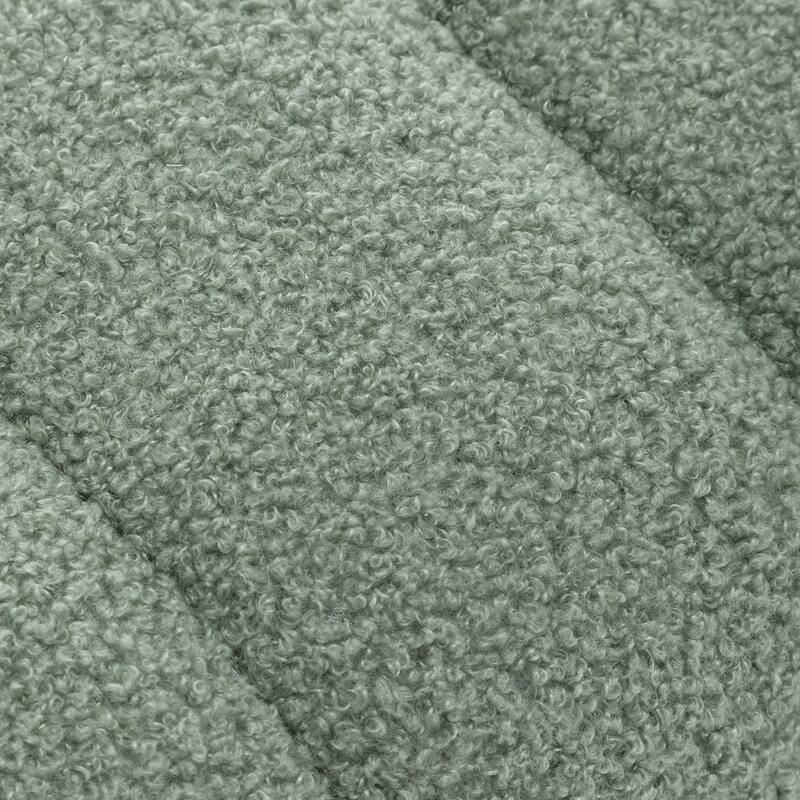 SEYNAR Modern Glam Teddy Velvet Fabric Rectangle Ottoman