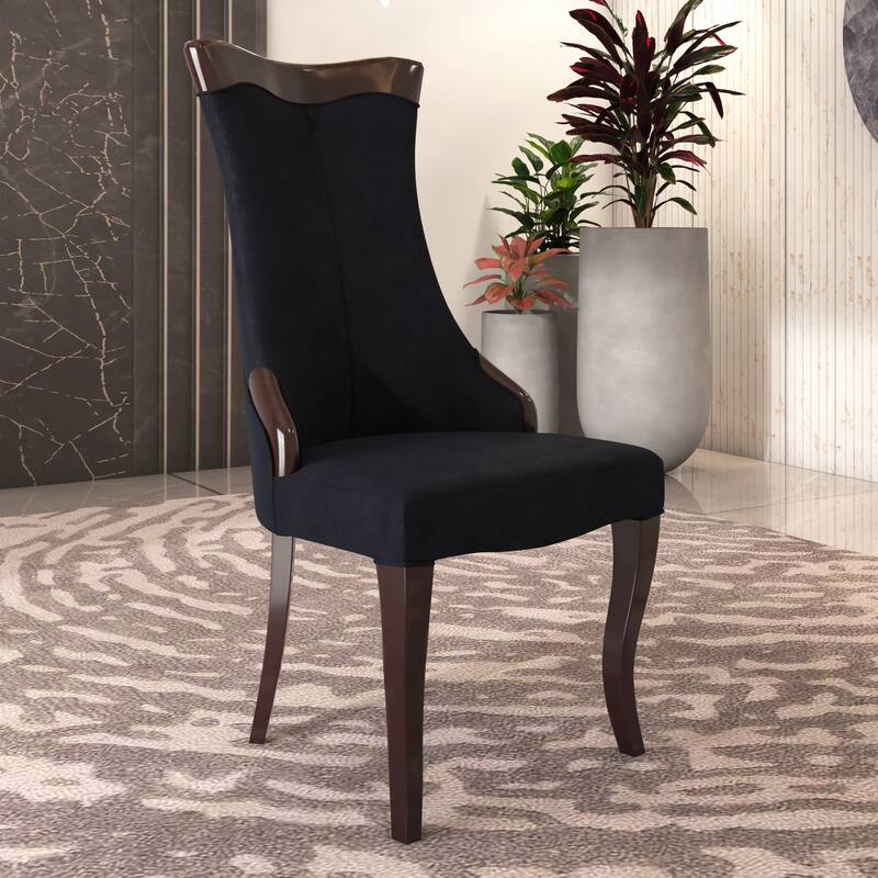 Novara Dining Chair with High-Back Design and Rubberwood Legs Set of 2