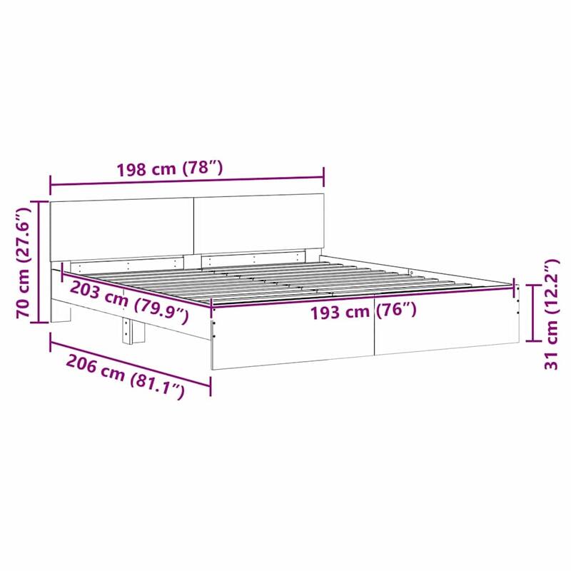 vidaXL Bed Frame Sonoma in Engineered Wood