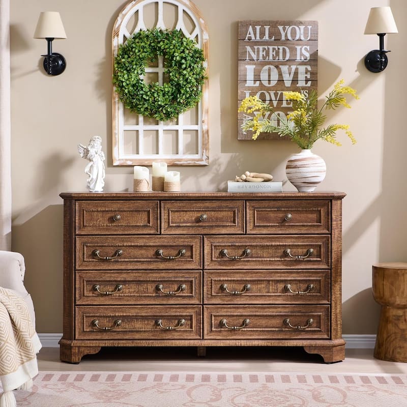 Farmhouse Drawers Dresser, Wood Chest of Drawers, Dressers Organizer