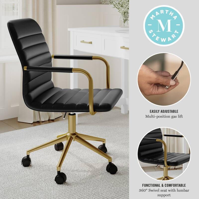 Martha Stewart Upholstered Swivel Office Chair